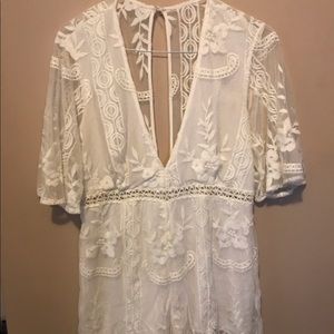 Ivory lace romper
